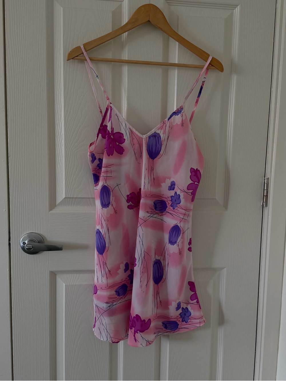 Vintage Pink and Purple Floral Slip Dress